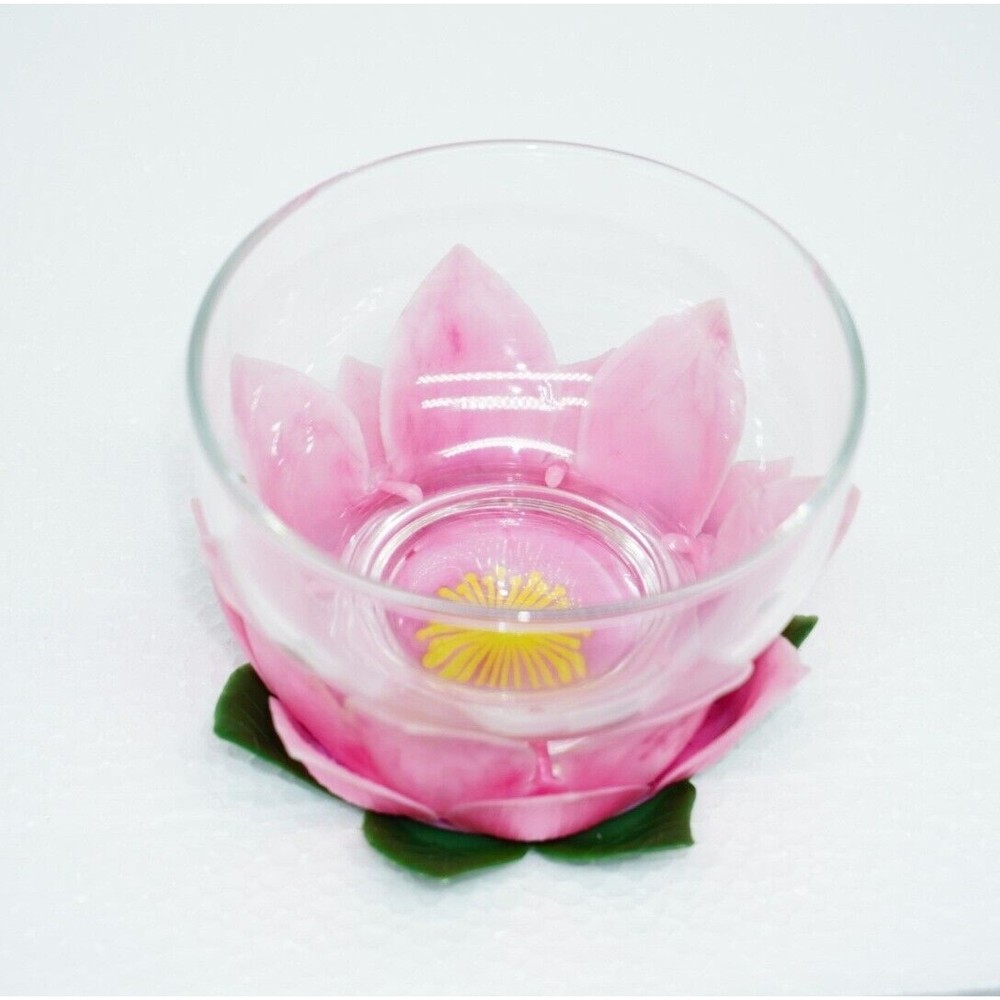 Rare Styson Decorative Plastic Lotus Coasters and 8oz Dessert Dishes 1961 MCM X2 - Picture 6 of 7